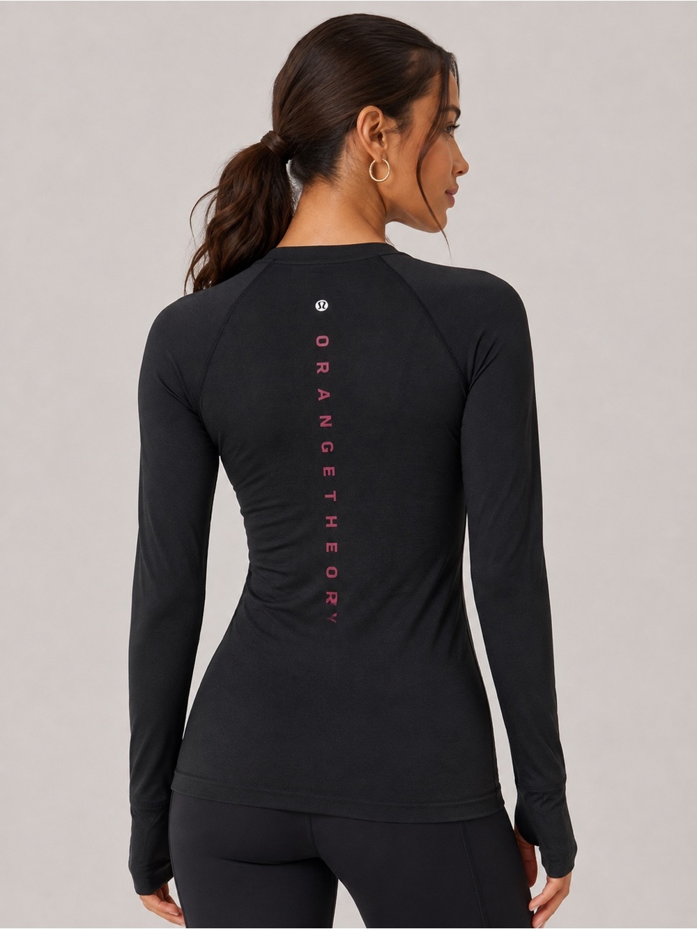 Lululemon Orangetheory Black Swifty Long-Sleeve with Orangetheory Logo
